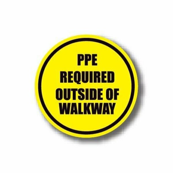 Ergomat 17in CIRCLE SIGNS - PPE Required Outside of Walkway DSV-SIGN 289 #6054 -UEN